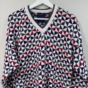 Vintage Old Glory V-Neck Sweater